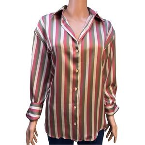Urban Way Multicolor Striped Button-Down Shirt Large NWT